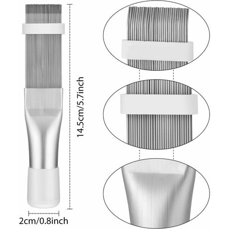 4 Pieces Air Conditioner Condenser Comb Air Conditioner Comb Ac Fin Comb Refrigerator Stainless Steel Comb, 3 Styles