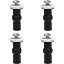 Toilet Seat Fittings, 4 Pack Toilet Seat Hinges Screws Toilet Seat Fixings Expanding Rubber Top Nuts Screws