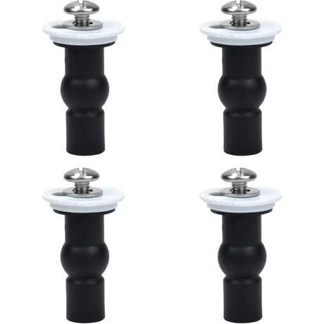 Toilet Seat Fittings, 4 Pack Toilet Seat Hinges Screws Toilet Seat Fixings Expanding Rubber Top Nuts Screws