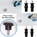 Toilet Seat Fittings, 4 Pack Toilet Seat Hinges Screws Toilet Seat Fixings Expanding Rubber Top Nuts Screws
