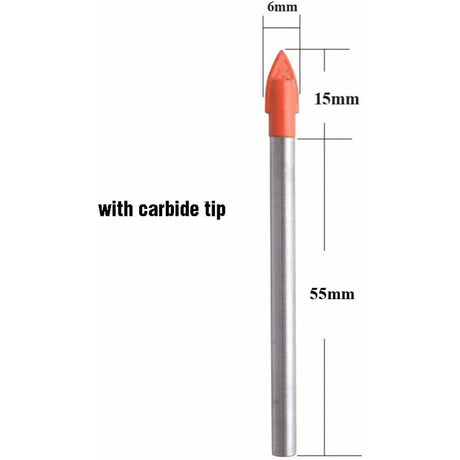 10 Steel Drill Bit For Tile Glass Ceramic Marble And Mirror 6Mm Tungsten Carbide Tip For Hard And Fragile Materials