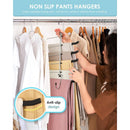 2 Pack Space Saving Hangers - Non-Slip Trouser Hanger With Foam Padded Swing Hanger Multi-Layer Hanger Organizer And