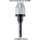 Quick Change Keyless Drill Chuck With 0.3-6.5Mm Hex Shank