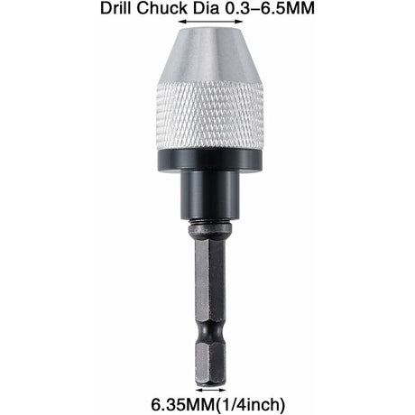 Quick Change Keyless Drill Chuck With 0.3-6.5Mm Hex Shank