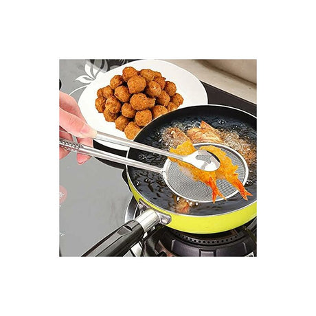 Stainless Steel Food Tongs For Snacks, Fryer, Skimmer, Spoon, Bbq, Buffet, Frying Tongs, Oil Strainer 28 X 10 Cm