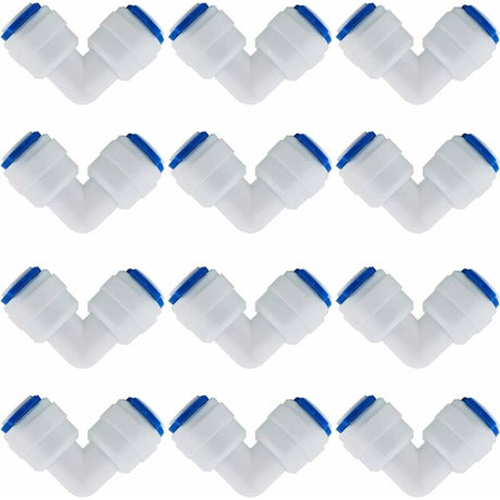 12 pcs RO Water Filter Accessories Nozzle Fitting 1/4 Inch 90 Degree Right Angle Fast Docking For Connecting Water Pipe