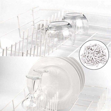 120 Pieces Dishwasher Caps, Inner Diameter 3Mm Pvc Protective Cover, Dish Basket, 325Mm (White)