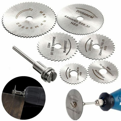 6 pcs Hss Saw Blades Set With 1Pc 1/8