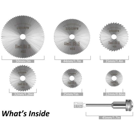 6 pcs Hss Saw Blades Set With 1Pc 1/8