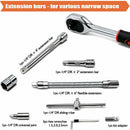 46 pcs Socket Set Chrome Vanadium 1/4" Adapter Set Socket Set For Car Diy