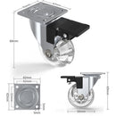 4 pcs Set Furniture Casters With Brakes, 360° Swivel Casters, Up To 600Kg, No Marks On The Floor, Screws Included