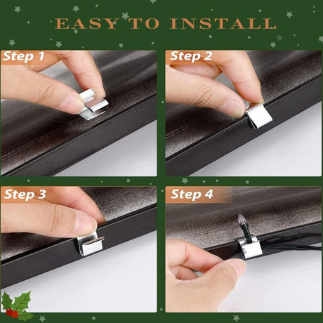 100 pcs Christmas Light Hook,Cable Clips,Outdoor ROof Gutter Hooks,Christmas Lights Gutter Hooks Galvanized Holiday