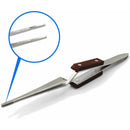Industrial Precision Welding Tweezers With Fiber Handle Cross Tweezer Fine Tip Straight Stainless Steel For Electronic