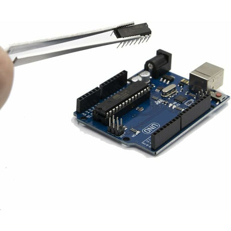 Industrial Precision Welding Tweezers With Fiber Handle Cross Tweezer Fine Tip Straight Stainless Steel For Electronic