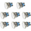 Momentary Metal Push Button Switch 12V 8 pcs 16Mm For Marine Waterproof Car Rv Truck Boat