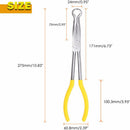 Long Reach Pipe Grip Pliers 11 Inch Ring Nose Pliers 3/5 Inch Diameter Pipe Pliers Offset Spark Plug Boot Removal