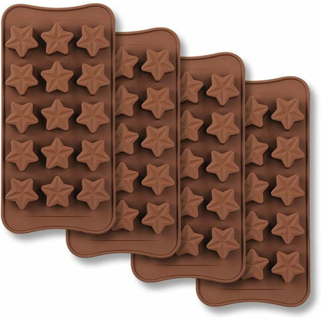 15 Cavity Star Shape Chocolate Mold, Non-Stick Food Grade Silicone Mold Set For Candy Jelly, Ice Cube