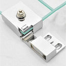 Pair / Frameless Glass Door Hinge Wine Cabinet Showcase Glass Door Hinge Side Mounted Embedded (Silver)