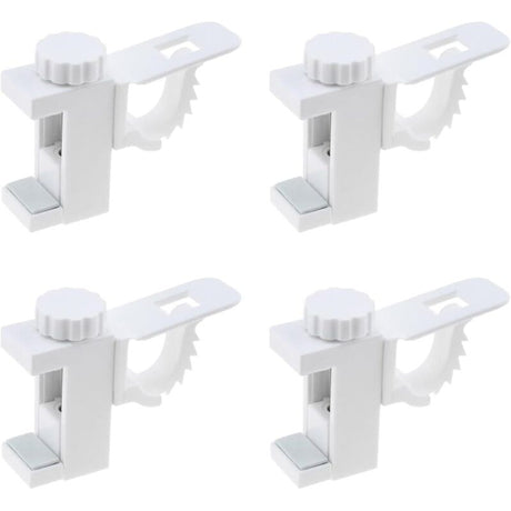 4 pcs Curtain Holder Clip Bracket, Adjustable Crossbar Curtain ROd Towel Storage Hook