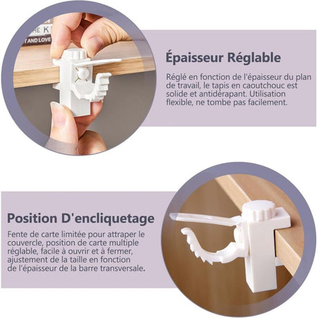 4 pcs Curtain Holder Clip Bracket, Adjustable Crossbar Curtain ROd Towel Storage Hook