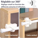 4 pcs Curtain Holder Clip Bracket, Adjustable Crossbar Curtain ROd Towel Storage Hook