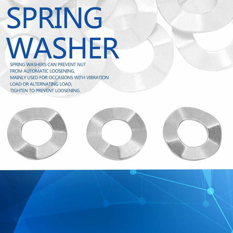 Wave Washer, Stainless Steel Spring Washer M10X5X0.3Mm (20 pcs)