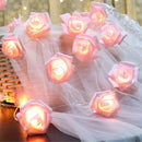 Battery Operated LED String Lights Pink Flowers Pattern Diameter 6Cm, Pe (Polyethylene)., Pink, 3M 20LED
