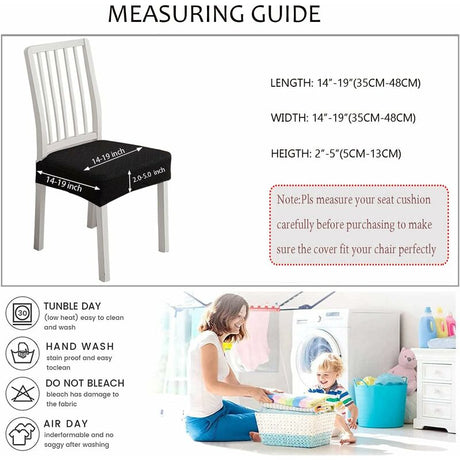 Diamond Lattice Waterproof Seat Covers For Dining ROom Chairs, Stretch Kitchen Chair Covers For Dining ROom, Seat