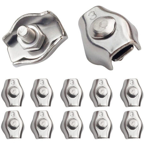 20 pcs Wire ROpe Clips Steel Cable Clamp M3 Wire ROpe Clips For 1.5Mm-3Mm Steel Cable Stainless Steel Cable Clamp For