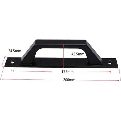 19.6Cm Wooden Handle Barn Door Pull Sliding Door Handle Carbon Steel (D Black)