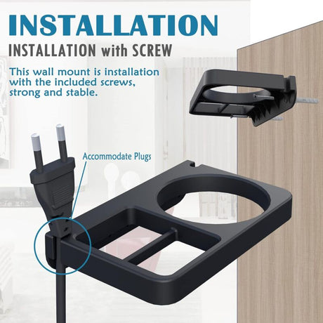 Hair Dryer & Hair Straightener Holders, Universal Wall Mount Organizer Accessories