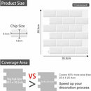 10 pcs White 3D Wall Tile Sticker Kitchen Bathroom (30.5X 30.5Cm)