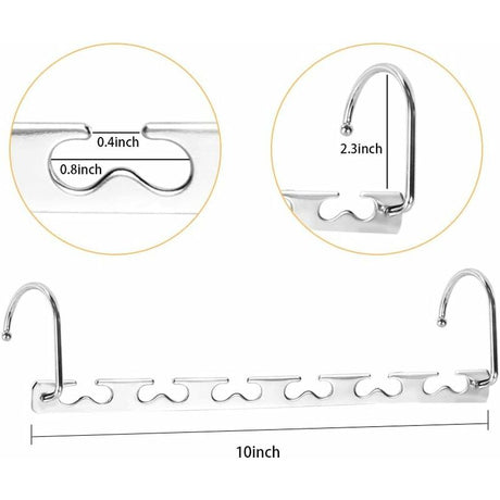 Space Saving Hangers, Magic Metal Hangers Stainless Steel Non-Slip, Multifunctional Space Saving Hanger Organizer In