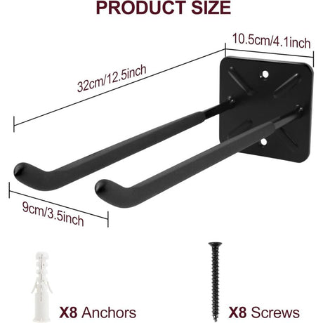 Garage Hooks, Wall Mounted Coat Rack, Shed Organizer, Heavy Duty Tool Organizer, Garage Storage Utility Hooks For (2