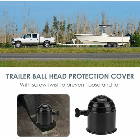 Trailer Hitch Ball Cover, 50Mm Universal Hitch Ball Cap Tow Ball Cover Trailer Hitch Ball Protective Cover, Black