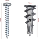 100 pcs Zinc Alloy Expansion Screw Set Combination 50 pcs Screws And 50 pcs Anchors - Metal Self-Drilling - For