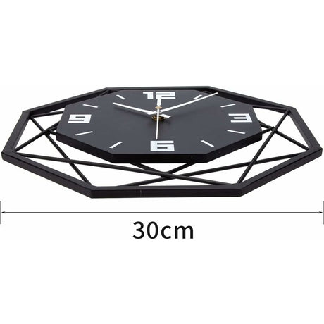 Wall Clock Wood Metal 30Cm Silent Non Ticking Wall Clock Living ROom Bedroom Kitchen Office Large Wall Clock Modern
