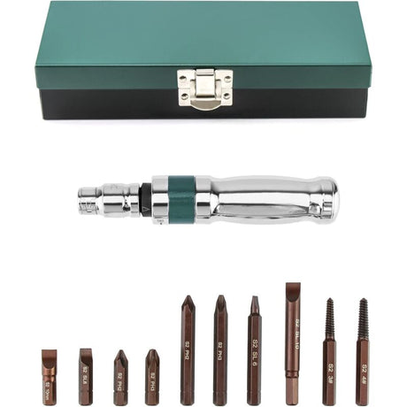 Impact Screwdriver Set, Impact Driver + Adapter + Bits, 12 Pieces, 1/2