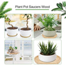2 Piece Bamboo Saucers 20Cm ROund Bamboo Tray Bamboo Plant Saucer ROund Serving Tray Wooden Flower Pot Saucer For Cups,