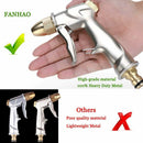 Garden Hose Spray Gun With Full Brass Nozzle, 100% Metal Heavy Duty Water Gun, High Pressure Spray Nozzle For Watering