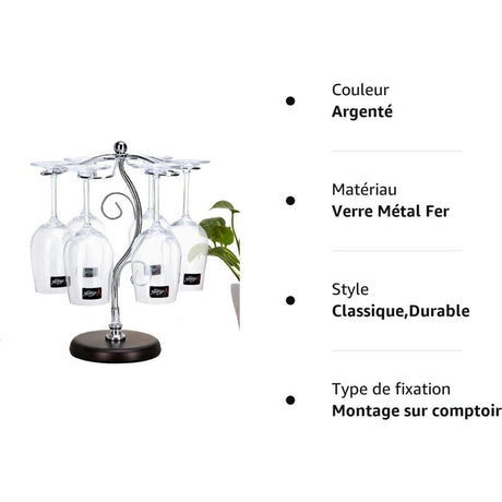 Countertop Wine Glass Rack - Air Drying System - Kitchen Glass Storage Rack - Wine Glass Storage Rack 35 X 25 Cm