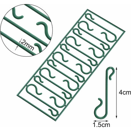 Green Christmas Tree Hooks Christmas Hook Mini Hangers For Christmas Tree, Christmas Wreath, Christmas Vine (200)