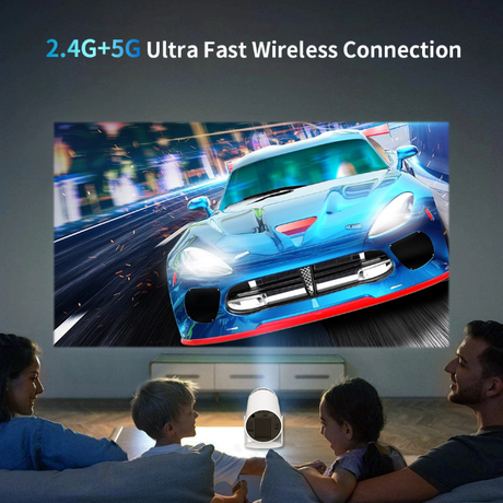 HY300PRO Mini Projector with WiFi and Bluetooth, Portable Projector 720p Support, Auto Keystone, 180 Degree Rotation, Smart Proyector for Home Outdoor