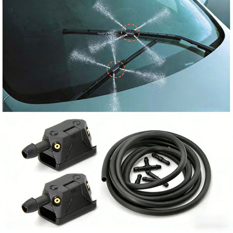 Adjustable 4-hole car wiper arm washer nozzle 8mm/9mm, compatible with Renault Espace 3 windshield washer retrofit.