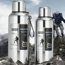 Antibacterial 316 Stainless Steel Vacuum Flask 600ml | Tea Infuser & Insulated Bottle for Hot/Cold Drinks (Bright silver)