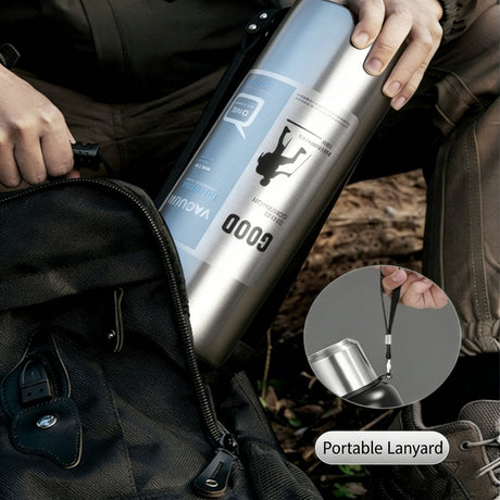 Antibacterial 316 Stainless Steel Vacuum Flask 600ml | Tea Infuser & Insulated Bottle for Hot/Cold Drinks (Bright silver)