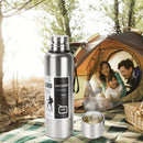 Antibacterial 316 Stainless Steel Vacuum Flask 800ml | Tea Infuser & Insulated Bottle for Hot/Cold Drinks (Bright silver)