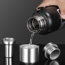 Antibacterial 316 Stainless Steel Vacuum Flask 800ml | Tea Infuser & Insulated Bottle for Hot/Cold Drinks (Black)
