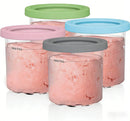 Creami Pints and Lids for Ninja,4 pack Creamy Icecream Containers Cups Jars Tubs Canisters Set,Smoothie Pot Compatible with NC299AMZ & NC300s Series Creamer Ice Cream Maker Machine