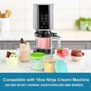 Creami Pints and Lids for Ninja,4 pack Creamy Icecream Containers Cups Jars Tubs Canisters Set,Smoothie Pot Compatible with NC299AMZ & NC300s Series Creamer Ice Cream Maker Machine